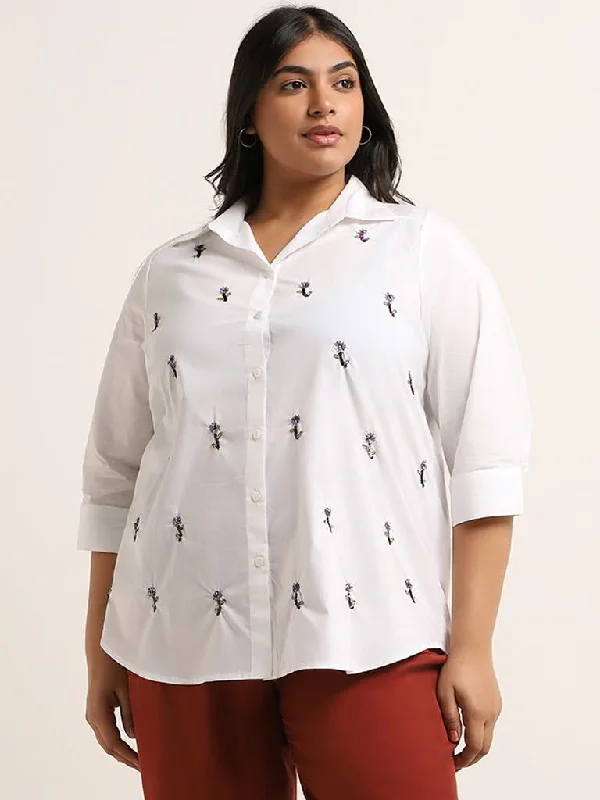 Gia White Embroidered Shirt