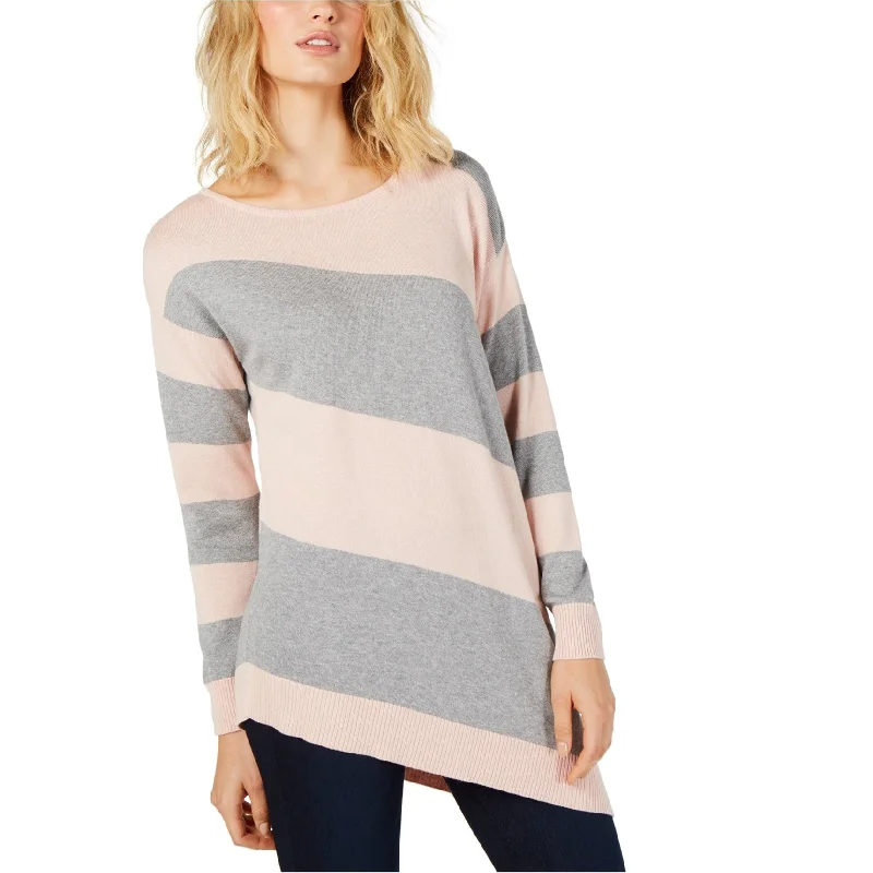 Vince Camuto Womens Asymmetrical Pullover Sweater, Pink, X-Large