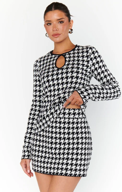 Tippi Skirt ~ Houndstooth Knit