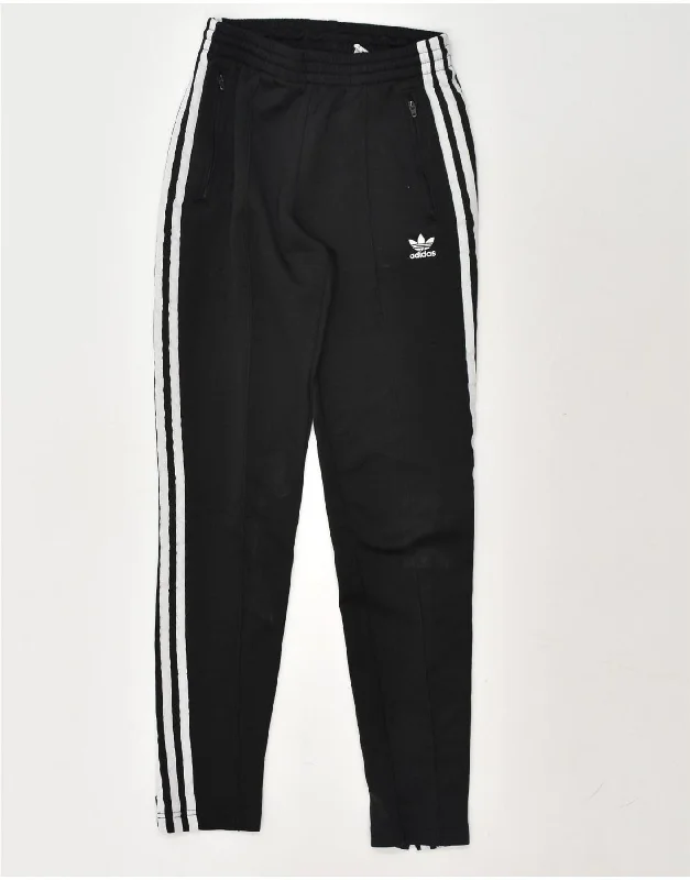 ADIDAS Womens Tracksuit Trousers UK 4 XS Black Cotton