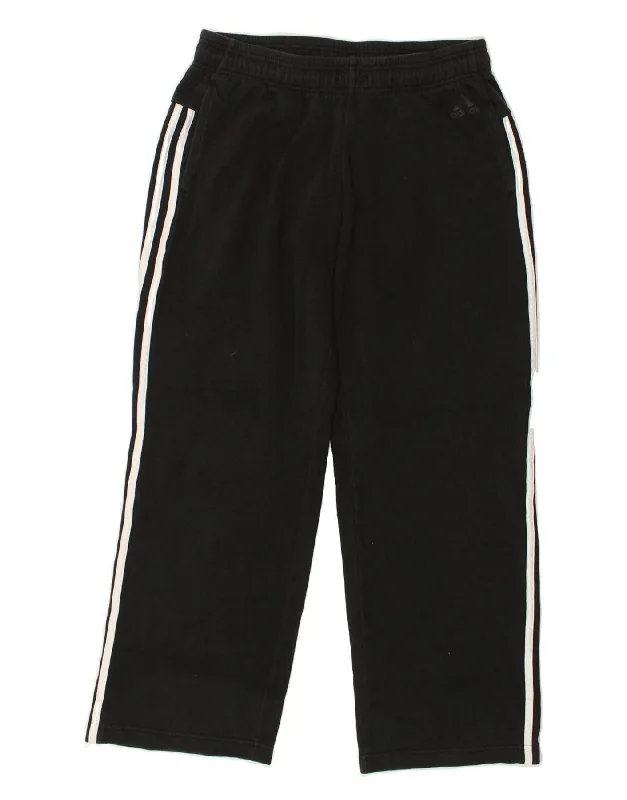 ADIDAS Womens Tracksuit Trousers UK 12-14 Medium Black Cotton