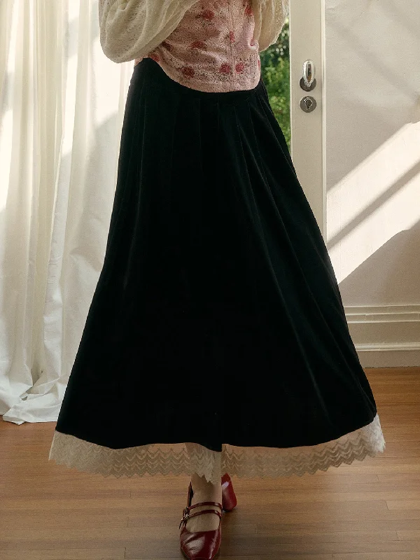 【Final Sale】Ophelia Contrasting Lace Skirt