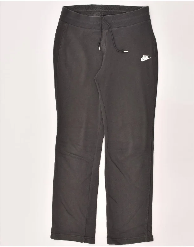 NIKE Womens Tracksuit Trousers UK 14 Large Grey Cotton