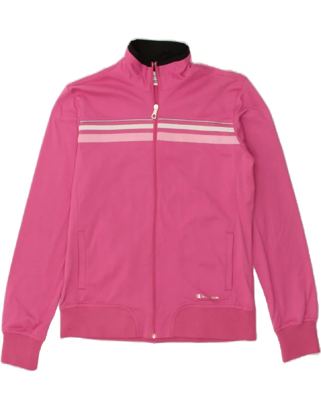 CHAMPION Womens Herritage Fit Tracksuit Top Jacket UK 16 Large Pink