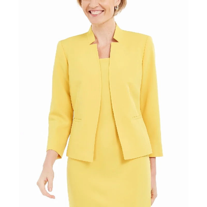 Kasper Women's Petite Stand Collar Blazer Yellow Size Extra Large