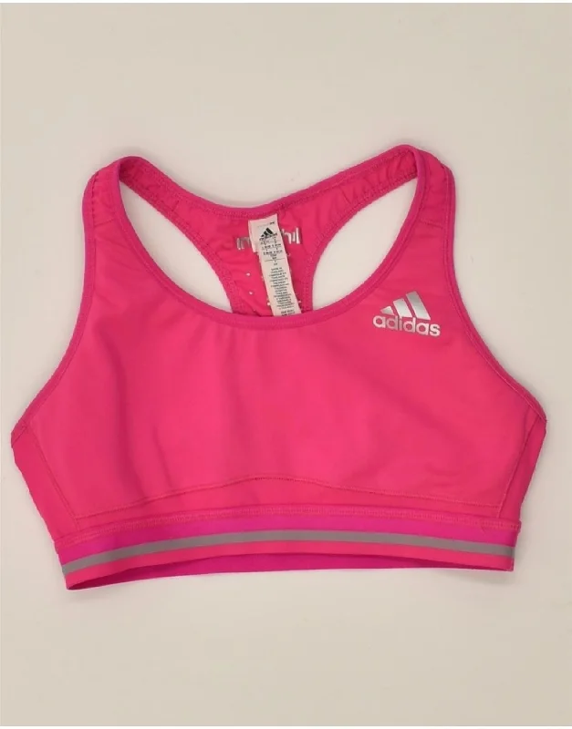 ADIDAS Womens Sport Bra Top UK 8-10 Small Pink Polyester