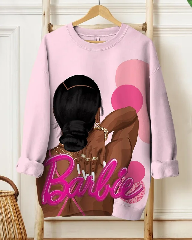 White Nails Barbie Girl Long Sleeve Sweatshirt