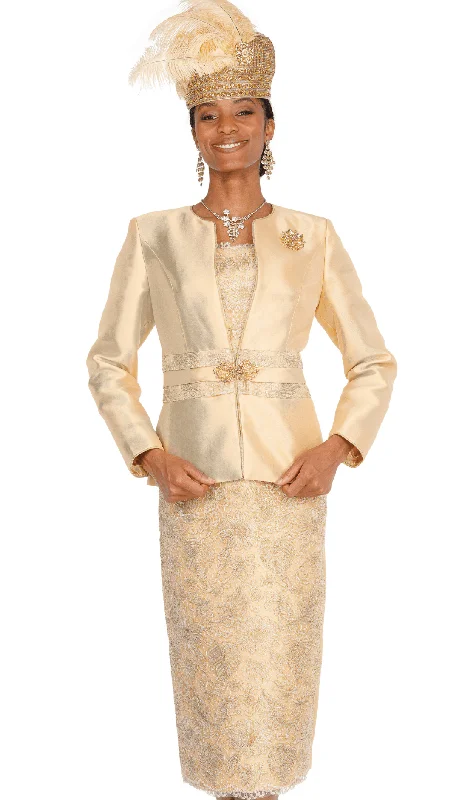 Elite Champagne Church Suit 6157