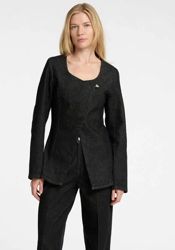 Selected Femme Denim Blazer, Black Denim