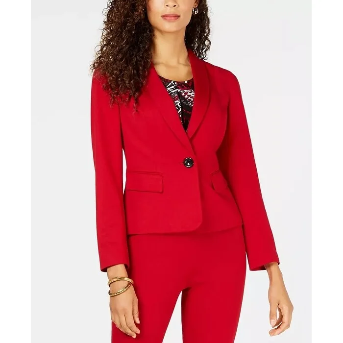 Kasper Women's One Button Shawl Collar Blazer Medium Red Size 8