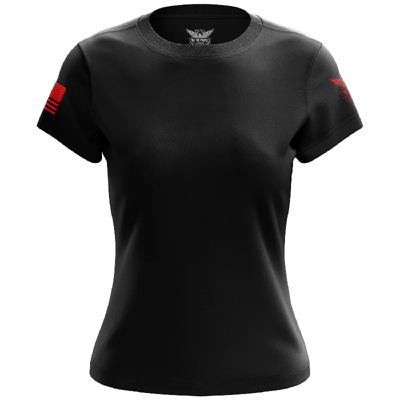 Basic - Black + Red Women's Short Sleeve Shirt