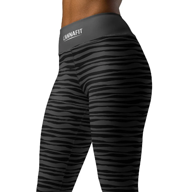 Grey And Black Cannafit Yoga Leggings