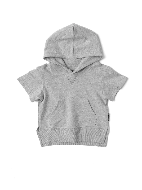 Short Sleeve Hoodie - Grey