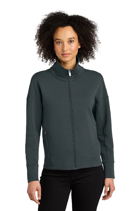 Ogio Womens Transcend Full Zip Sweatshirt w/ Pockets - Tarmac Grey - New