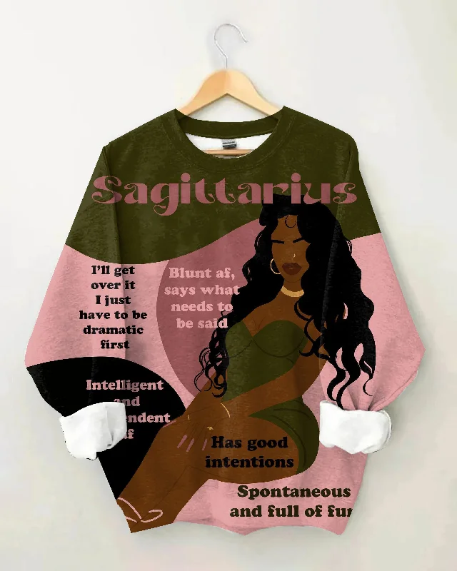 Sagittarius Girly Season Unisex Long Sleeve Sweatshirt