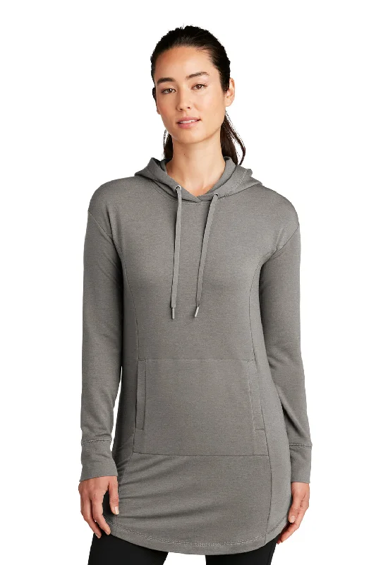 Ogio Womens Luuma Flex Hooded Sweatshirt Hoodie w/ Pockets - Heather Petrol Grey