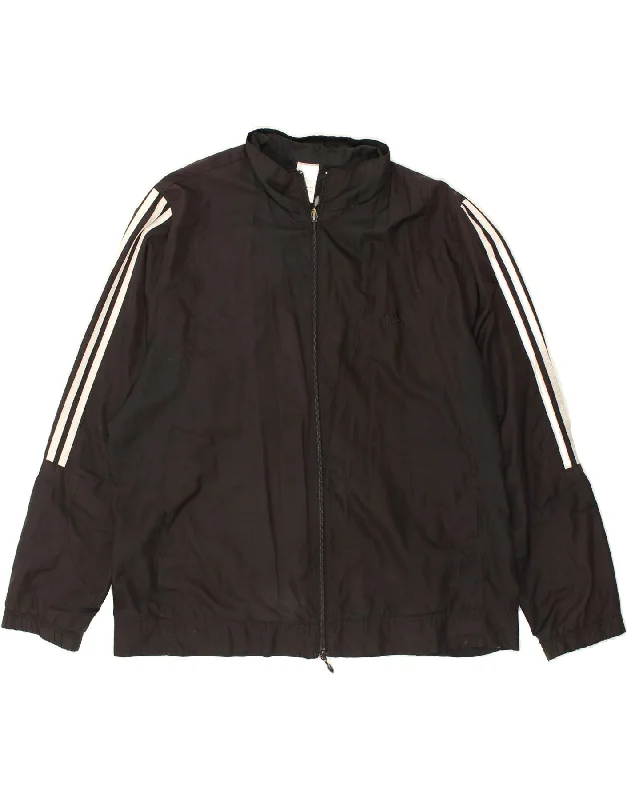 ADIDAS Womens Tracksuit Top Jacket XL Black Nylon