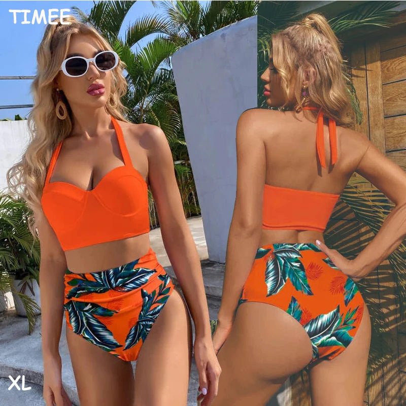 High waist bathing suit plus size designer swimwear womens bikinis