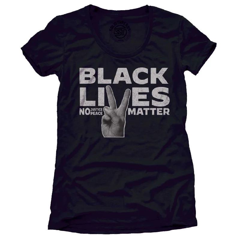 Women's Black Lives Matter Peace Fingers T-shirt  | Supports Racial Equality