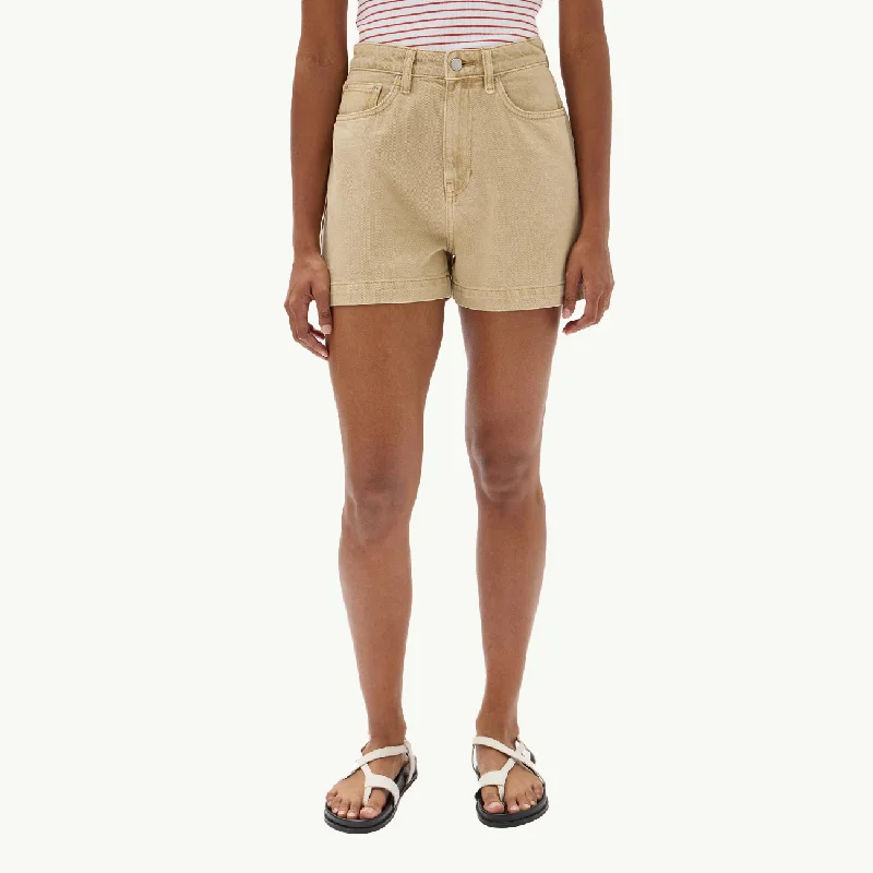 Boxy Denim Short - Tan