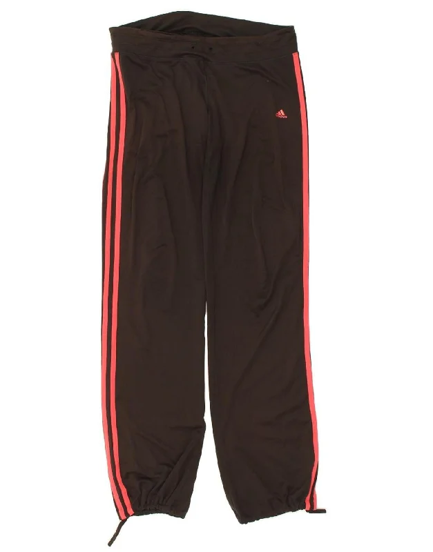 ADIDAS Womens Tracksuit Trousers Joggers UK 8/10 Small Brown Polyester