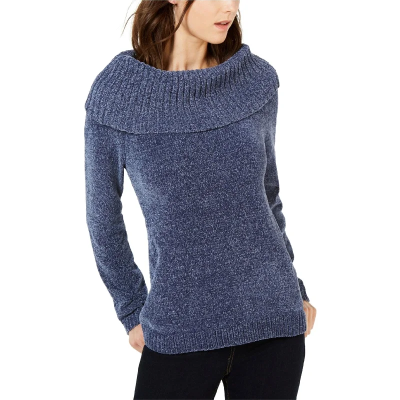 I-N-C Womens Chenille Pullover Sweater, Blue, X-Large