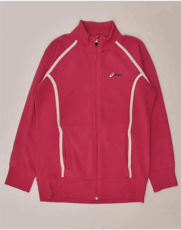 ASICS Womens Tracksuit Top Jacket UK 12 Medium Pink