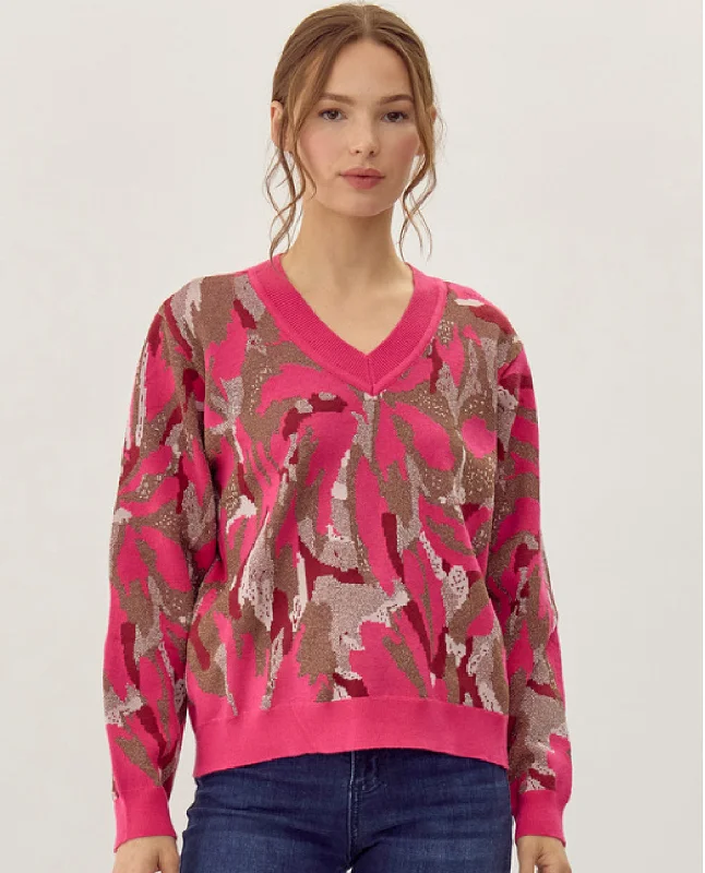 Abstract Print Sweater