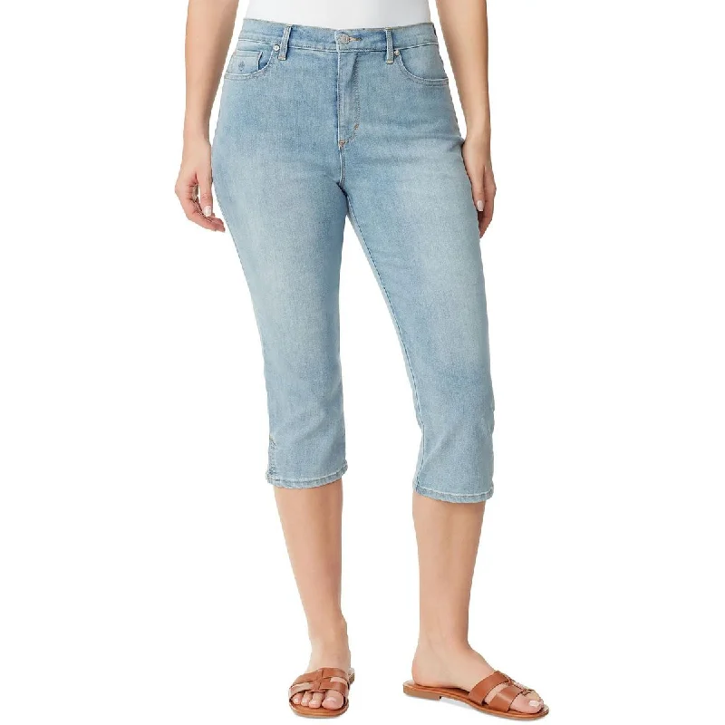 Gloria Vanderbilt Womens Amanda High Rise Light Wash Capri Jeans