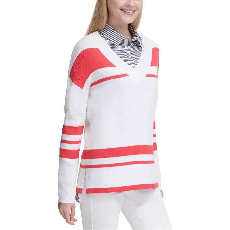 Calvin Klein Womens Striped Pullover Sweater