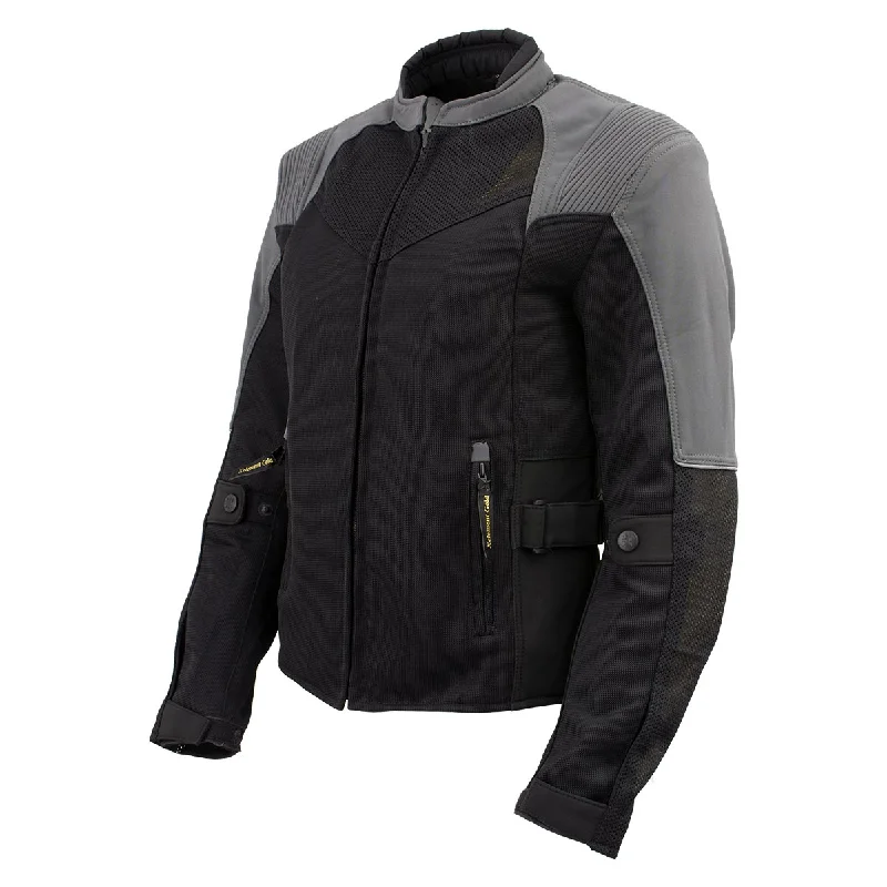 Xelement 'Gold Series' XS22007 Women's 'Be Cool' Black and Grey Armored Textile with Soft-Shell Motorcycle Jacket