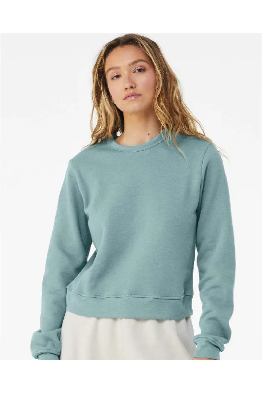 Bella + Canvas Womens Sponge Fleece Classic Crewneck Sweatshirt - Heather Blue Lagoon