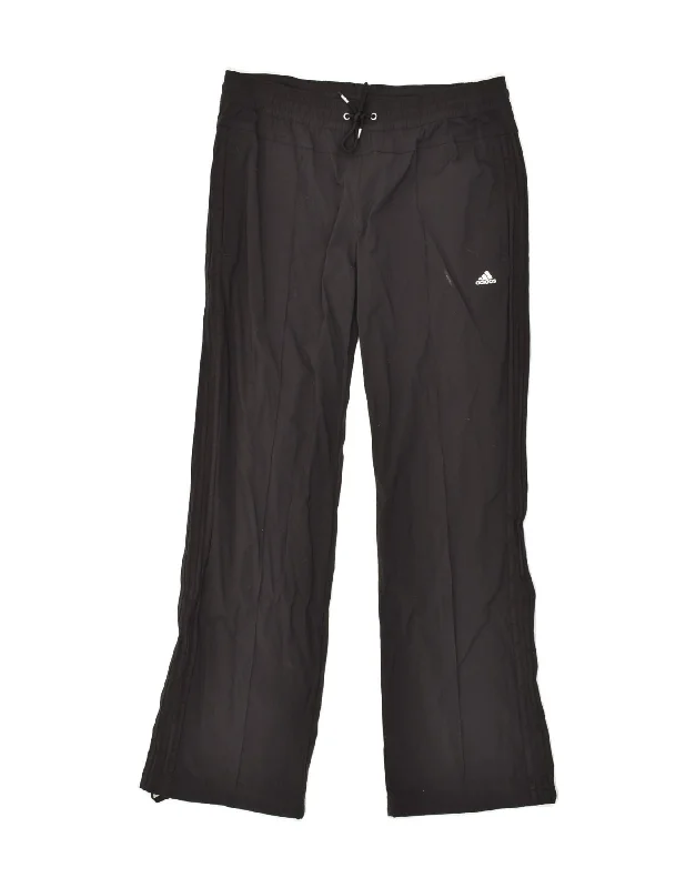 ADIDAS Womens Tracksuit Trousers UK 14 Medium Black Polyester