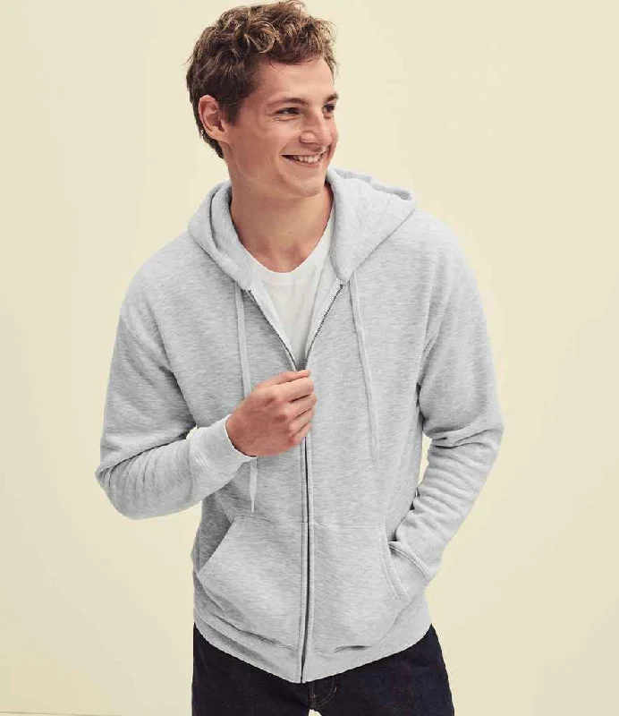 Fruit of the Loom Premium Zip Hooded Sweatshirt | Heather Grey