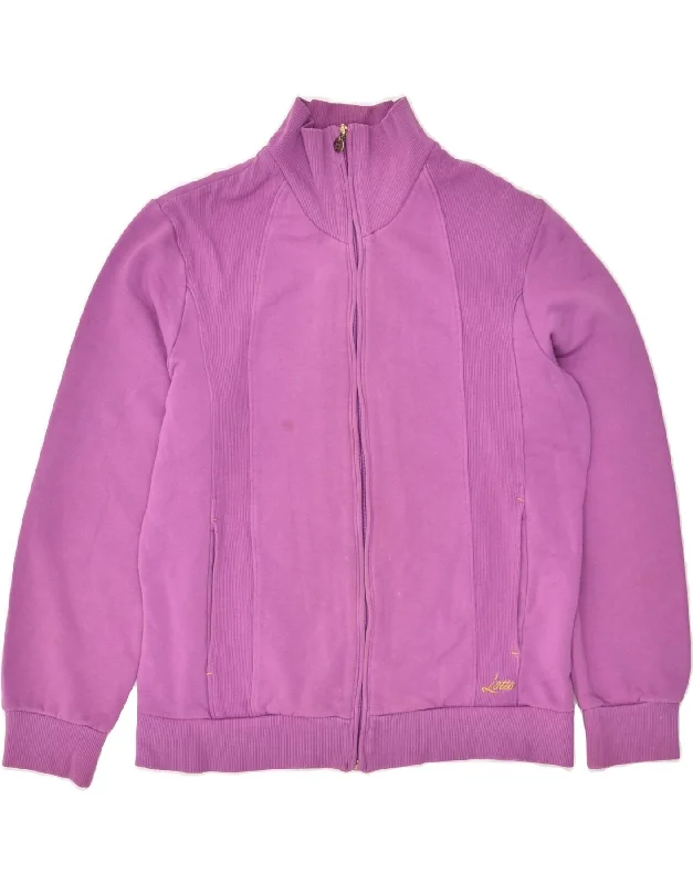 LOTTO Womens Tracksuit Top Jacket UK 14 Medium Purple Cotton