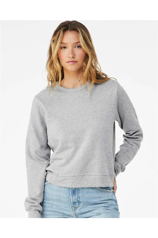 Bella + Canvas Womens Sponge Fleece Classic Crewneck Sweatshirt - Heather Grey