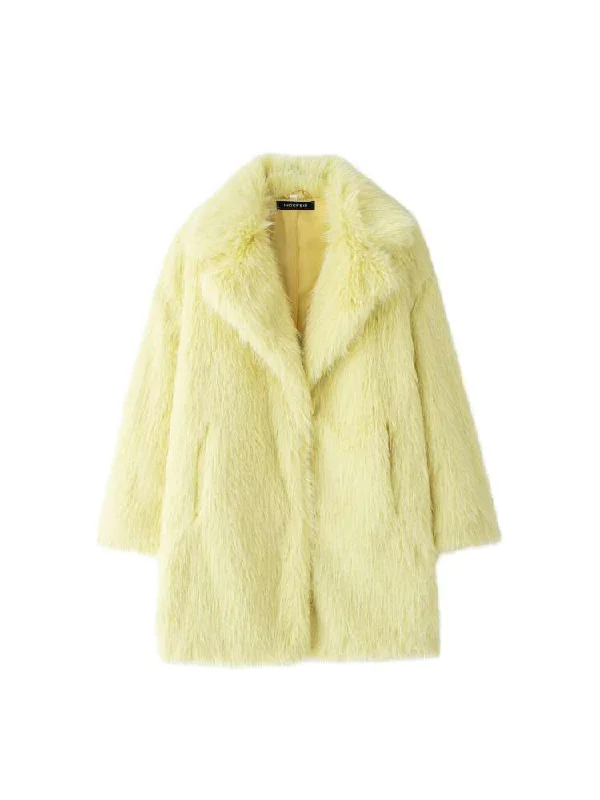 Fluff Pure Color Long Sleeve Winter Coats