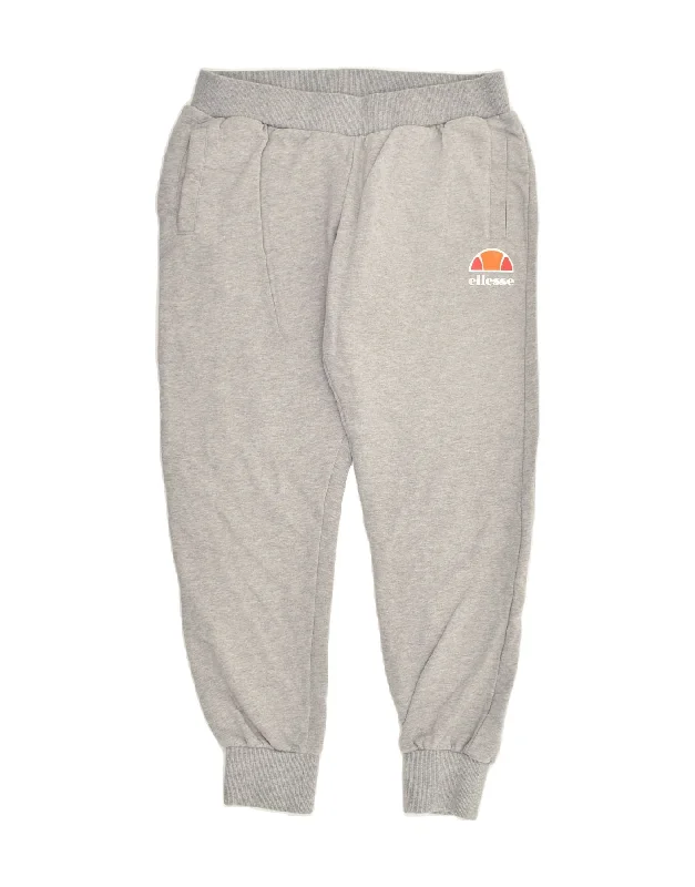 ELLESSE Womens Tracksuit Trousers Joggers UK 12 Medium Grey Cotton