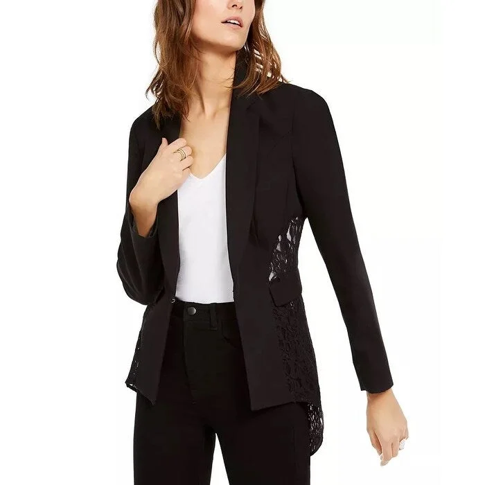 INC International Concepts Women's Lace Peplum Blazer Black Size M - Medium