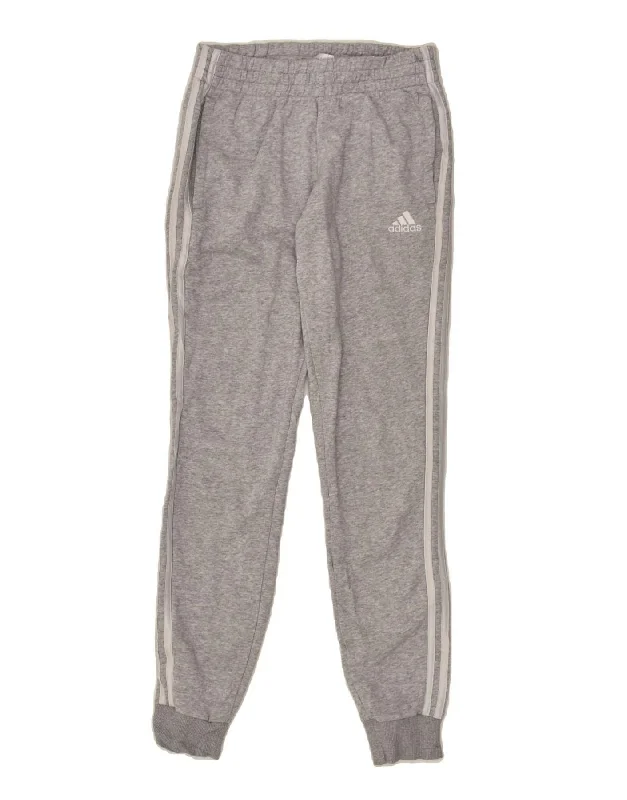 ADIDAS Womens Tracksuit Trousers Joggers UK 4/6 XS Grey Cotton