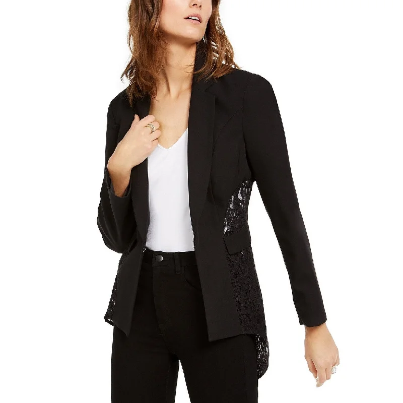 INC International Concepts Women's Lace Peplum Blazer Black Size Extra Small