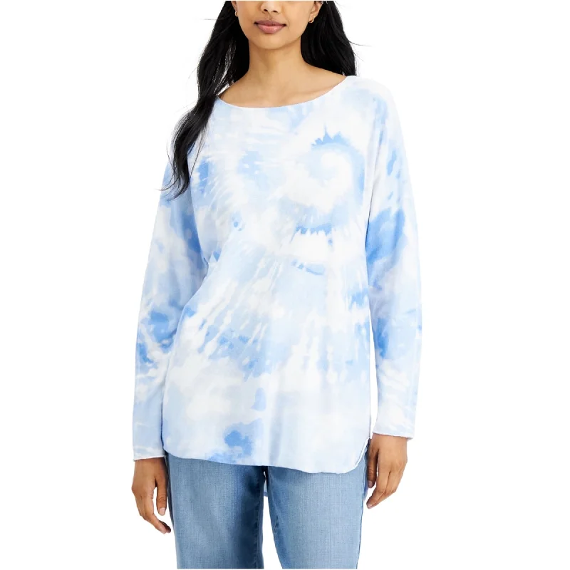 I-N-C Womens TieDye Pullover Sweater, Blue, Small