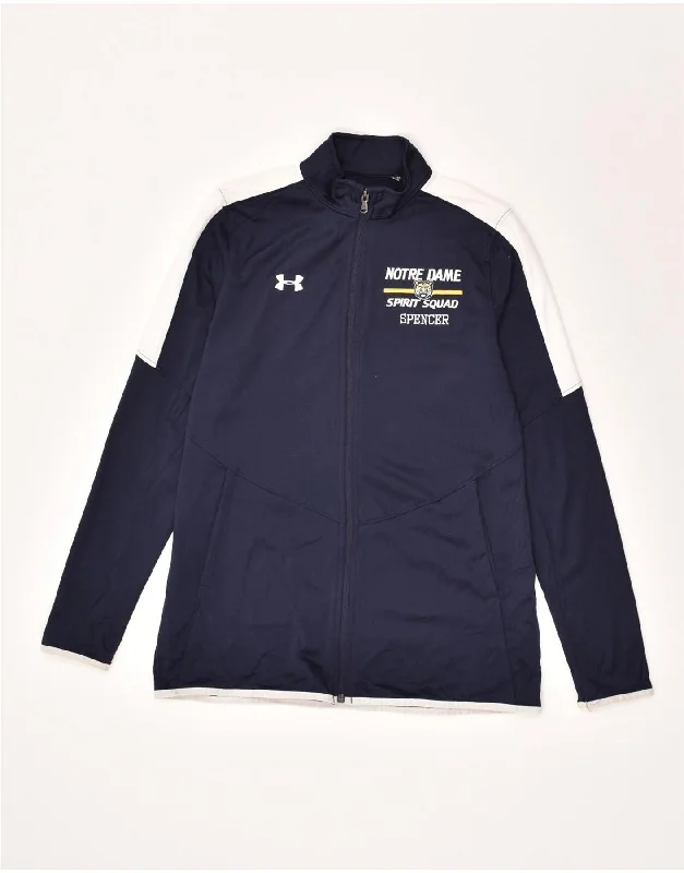 UNDER ARMOUR Womens Tracksuit Top Jacket UK 10 Small Navy Blue Polyester