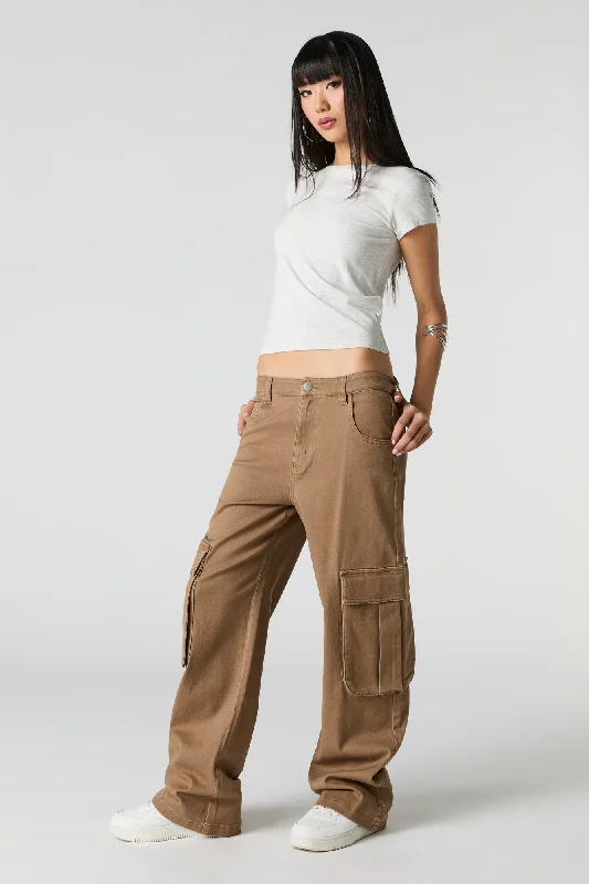 Stretch Denim Baggy Cargo Jean