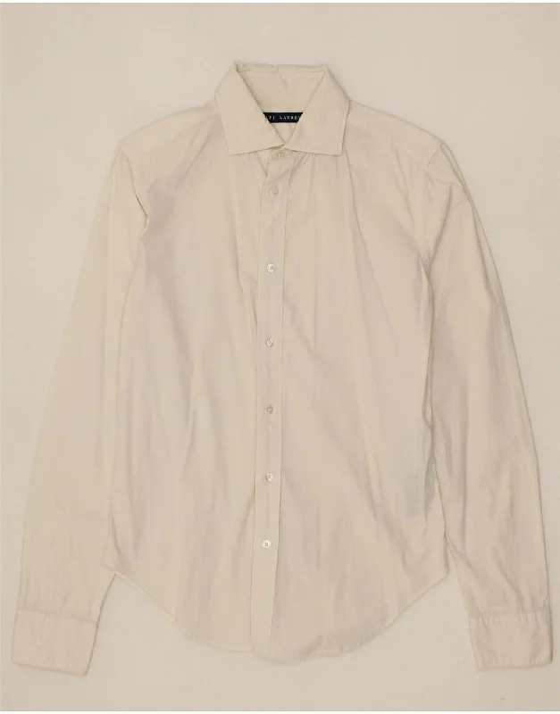 RALPH LAUREN Womens Shirt US 8 Medium White Cotton