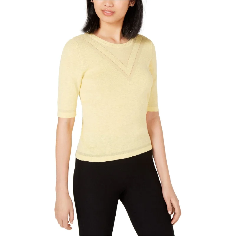 Maison Jules Womens Intarsia Pullover Sweater