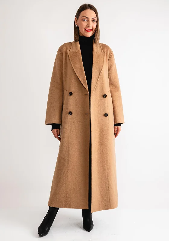 Serafina Collection Long Wool Coat, Camel