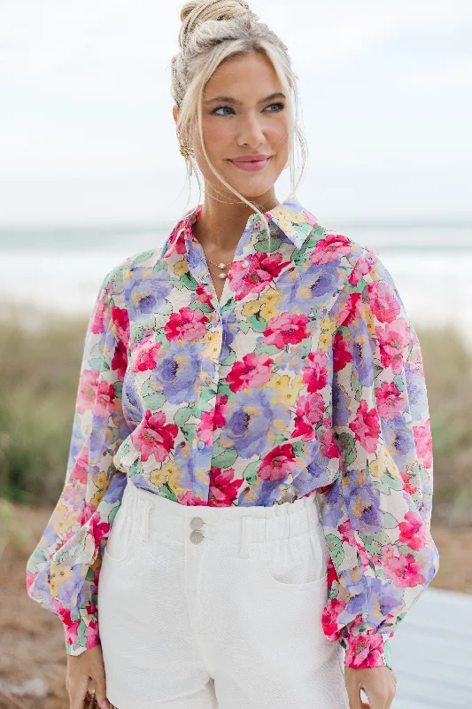 Pinch: New Beginnings Lavender Purple Floral Blouse