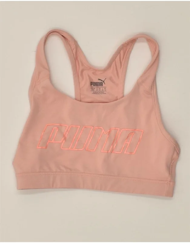 PUMA Womens Graphic Sport Bra Top UK 12 Medium Pink