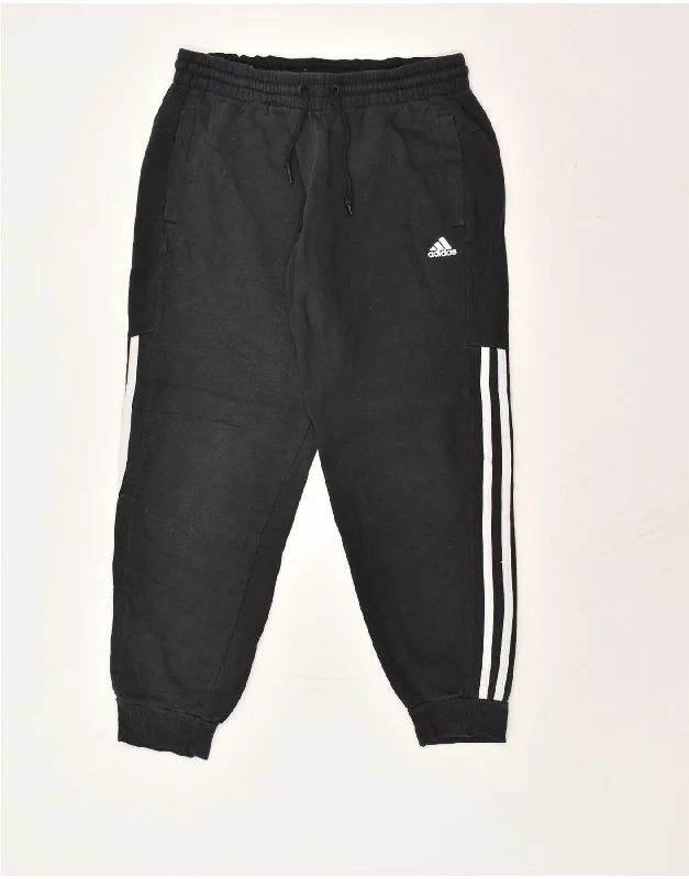 ADIDAS Womens Tracksuit Trousers Joggers UK 8-10Small Black Cotton